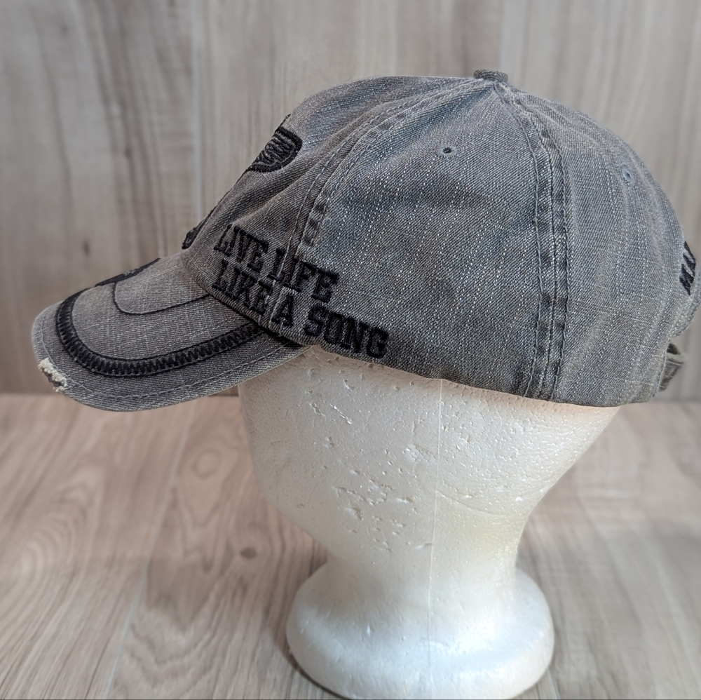 Jimmy Buffetts Margaritaville Hat Distressed "Live Life Like A Song" Gray/Blk - Picture 5 of 8